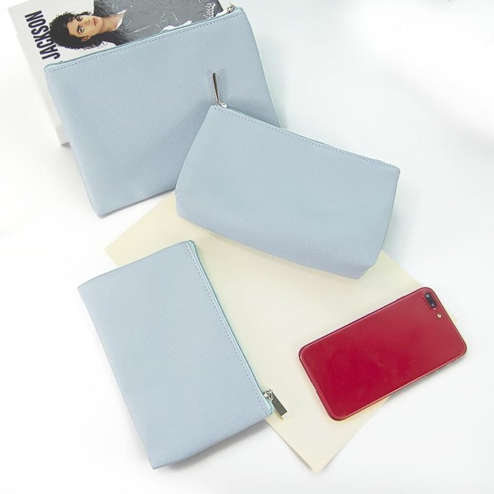 Small Makeup Bag for Travel, 2 Pcs Zipper Pouch for Purse, Waterproof Makeup Bag - Picture 2 of 6